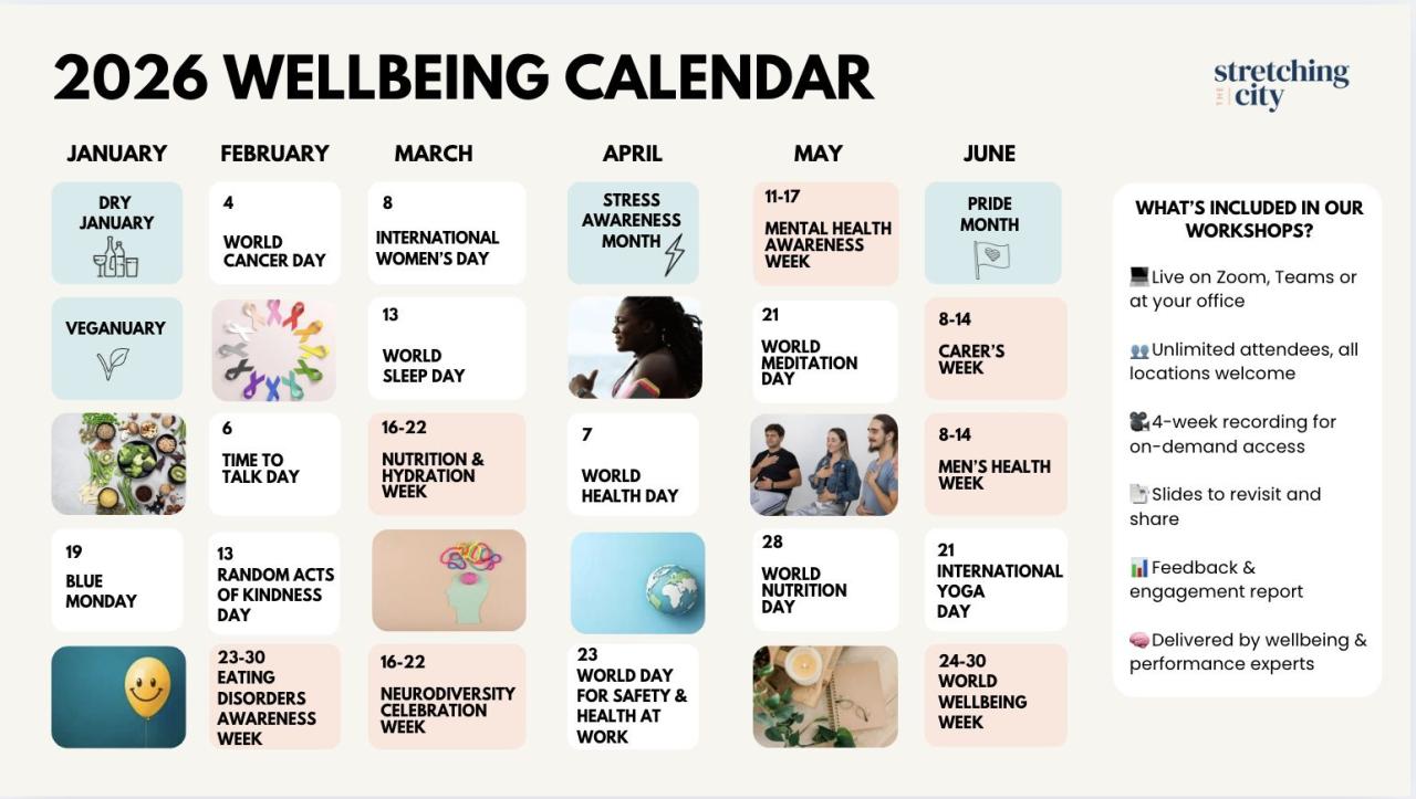 Wellbeing Awareness Days 2026: Your Complete Workplace Calendar ... Wellbeing Awareness Days 2026: Your Complete Workplace Calendar ...